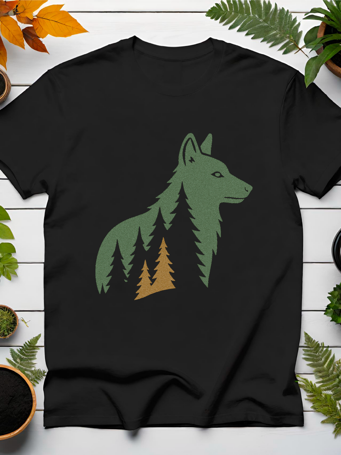 Large Wolf Among Pines T-Shirt
