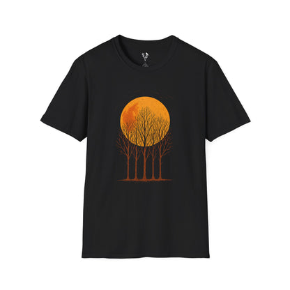 Orange Moon And Trees T-Shirt