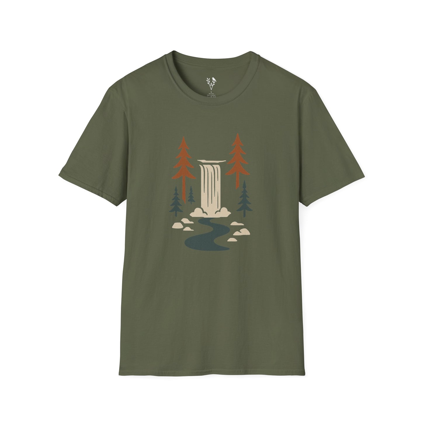 Waterfall And Pines T-Shirt