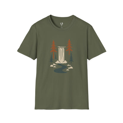 Waterfall And Pines T-Shirt