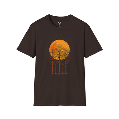 Orange Moon And Trees T-Shirt