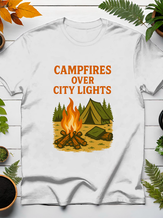 Campfires Over City Lights T-Shirt