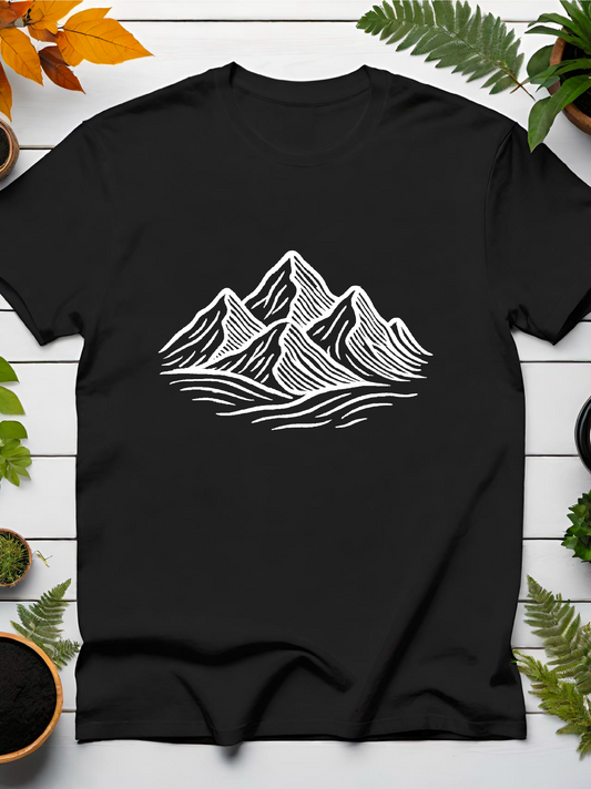 Mountain Line Art T-Shirt
