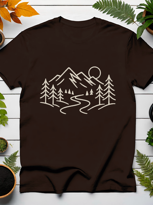 Mountain Line Art T-Shirt