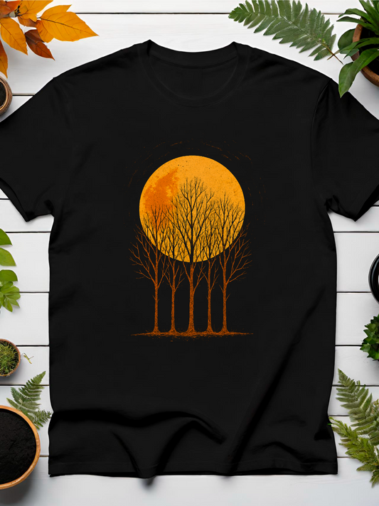 Orange Moon And Trees T-Shirt